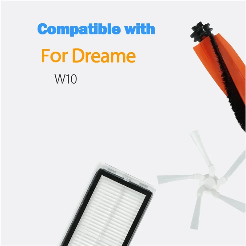 

A17F-Accessories Fit For Dreame W10 Robot Vacuum Kits Replacement Parts Main Side Brush Hepa Filter