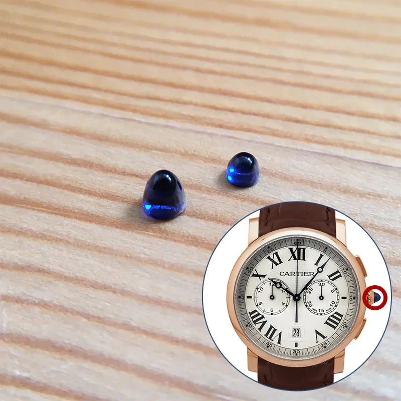 

Blue Crown Stonel for Cartier Rotonde 40mm Automatic Watch Crown Parts