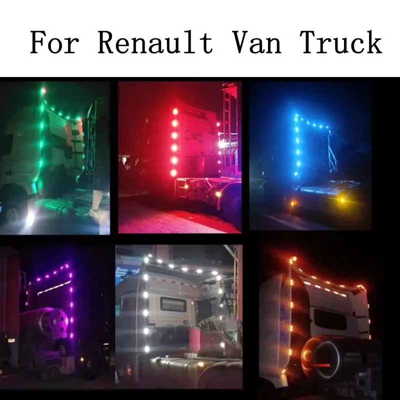 24V LED Flashing Truck Ambient Light Roof Bumper Door Lamp Trailer Lorry Caravan Accessories Decoration For Renault Van Truck