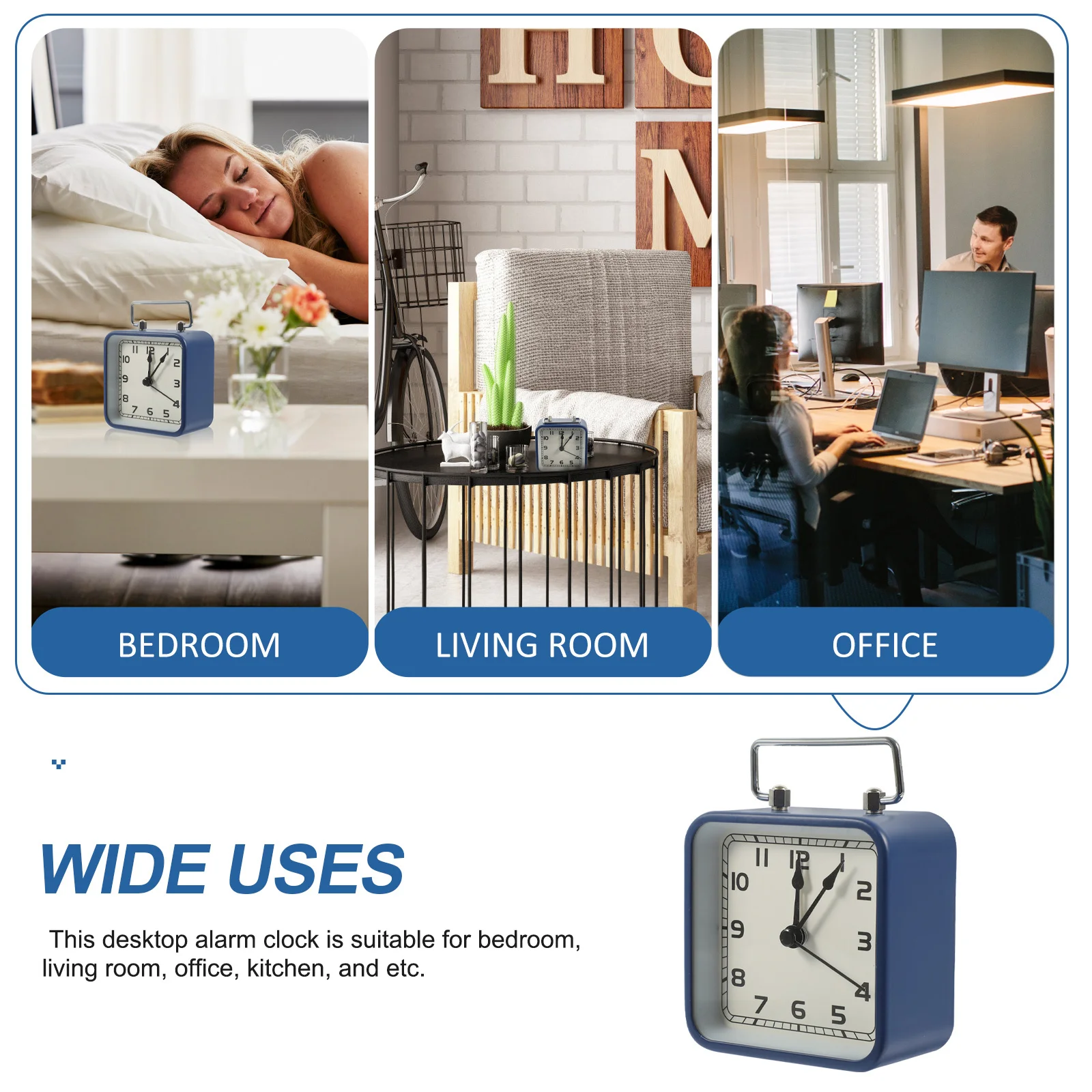 

Children Silent Alarm Clock For Bedroom Home Office Mute Table Decor Desktop Bedside Wake Up Clock