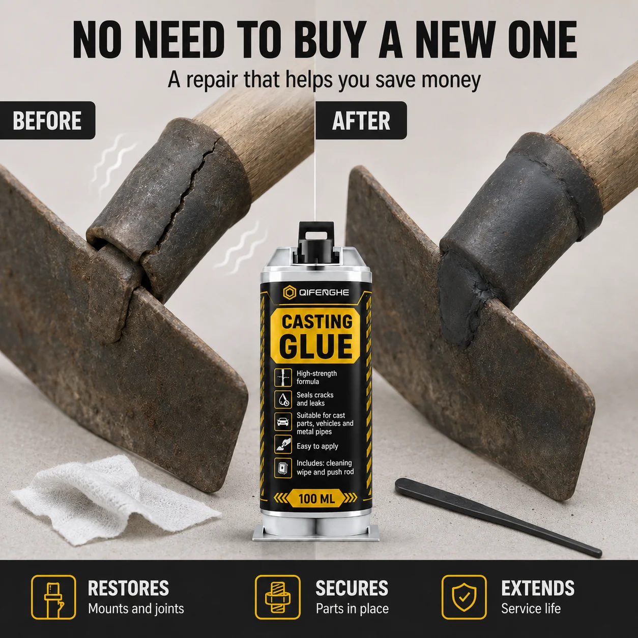 Super Welding Glue Adhesive for Metal Plastic Ceramic - Stronger than Regular Welding Bonding Agent for Home DIY Projects