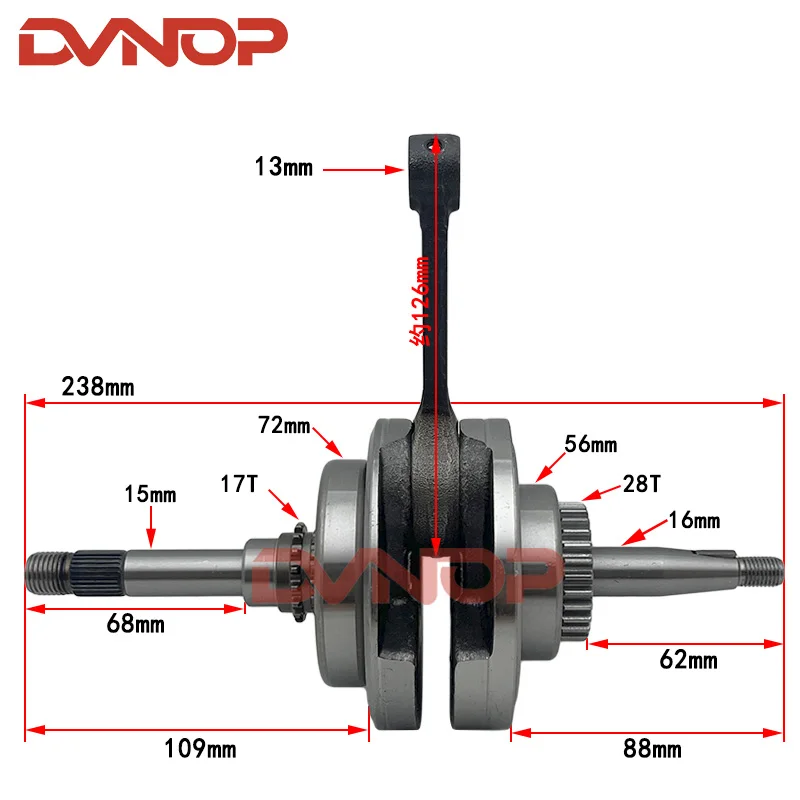 Cigüeñal para Motocicleta Scooter Honda ELITE 125, Elite 125 RX, EX 125 K69 2020, 12100-K69-600, 13101-K69-600