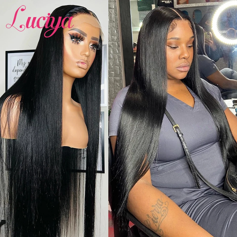 Straight 5X5 HD Lace Wigs Human Hair Transparent 13x4 Full Lace Front Human Hair Wigs Pre Plucked Brazilian 4x4 Lace Closure Wig