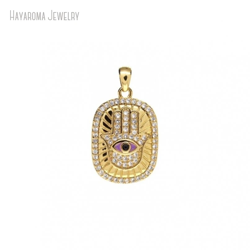 

2Pcs Pendant Islam Copper Gold Color Invisible Setting Jewelry Wholesale Metal Cubic Zirconia Charms PM47639