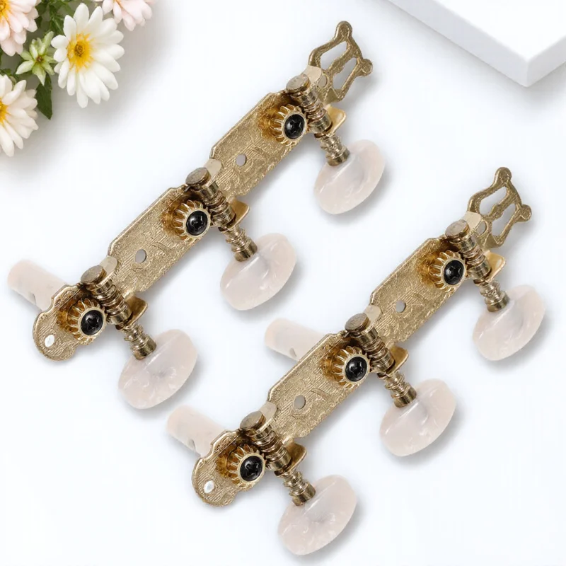 

Classical Guitar Tuners 35Mm Tuning Pegs Keys For 40 Inch Guitars Durable Hard Acrylic Buttons Steel Alloy Machine Heads