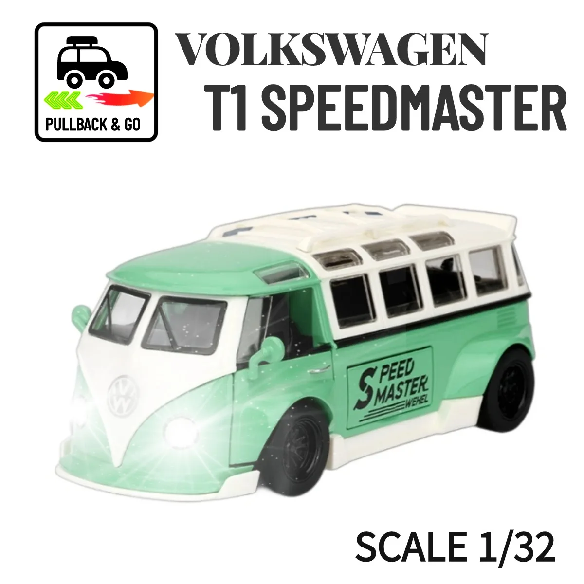 

1:32 Volkswagen VW T1 Pullback автомобиль игрушка с подсветкой звук двигателя, Mercedes масштаб отлитый под давлением модель автомобиля Реплика Детский мальчик играть подарок