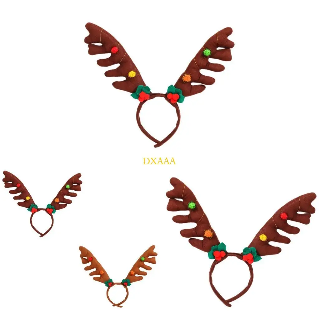 

DXAA Holiday Themed Reindeer Antler Headpiece Soft Brown Fabric Comfortable Wear