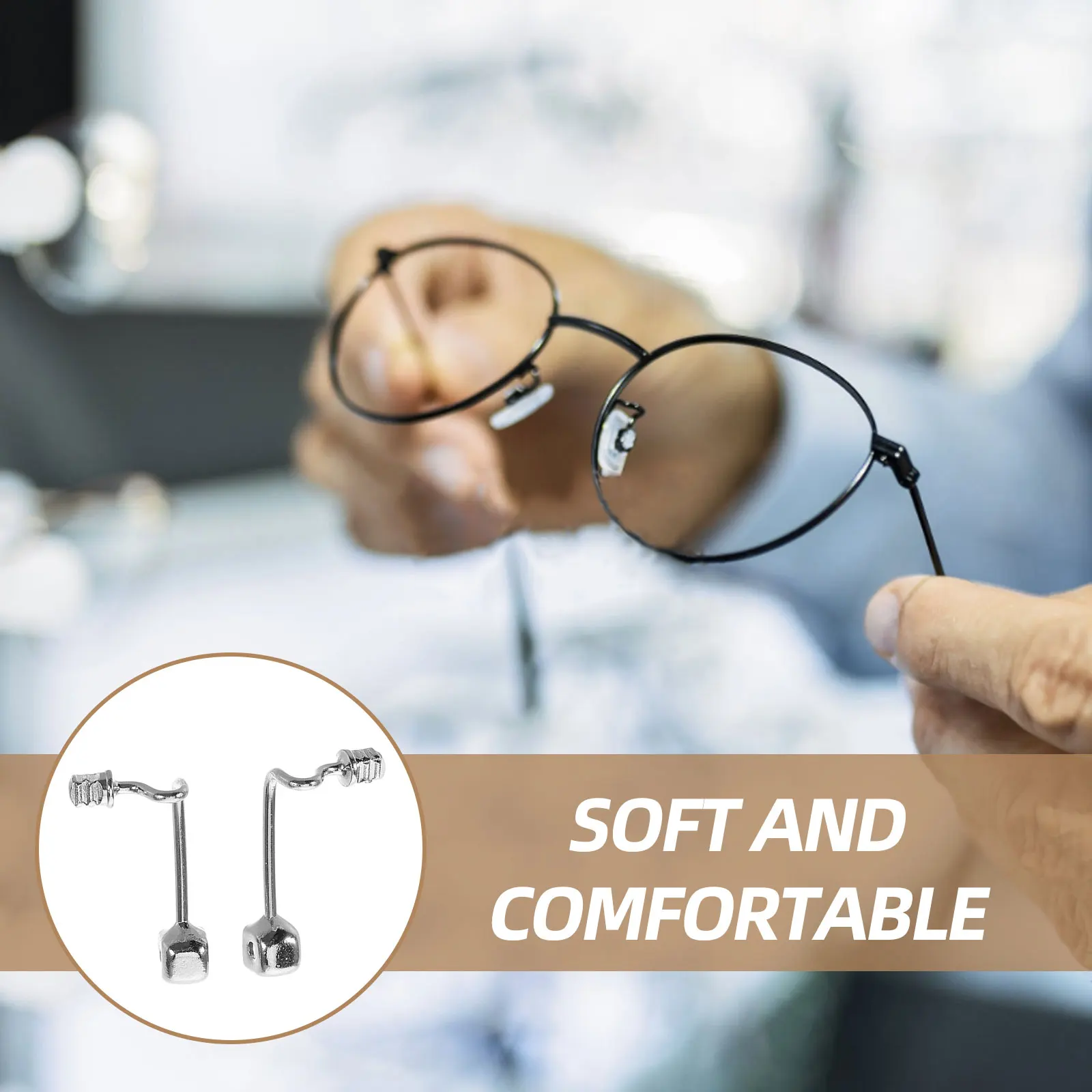 

2Pcs Glasses Nose Pad Bracket Type Replacement Stainless Steel Parts Repair Metal Holder for Eyeglass Frame Accessories Secure