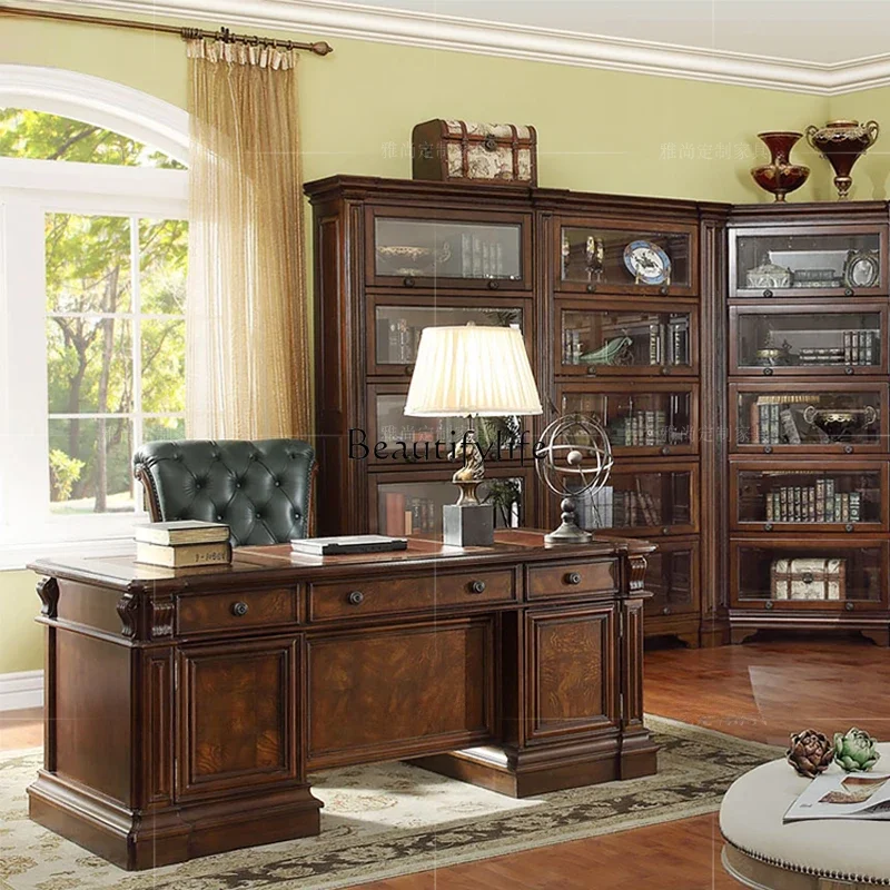 

FG28American desk writing desk solid wood European classical retro customization