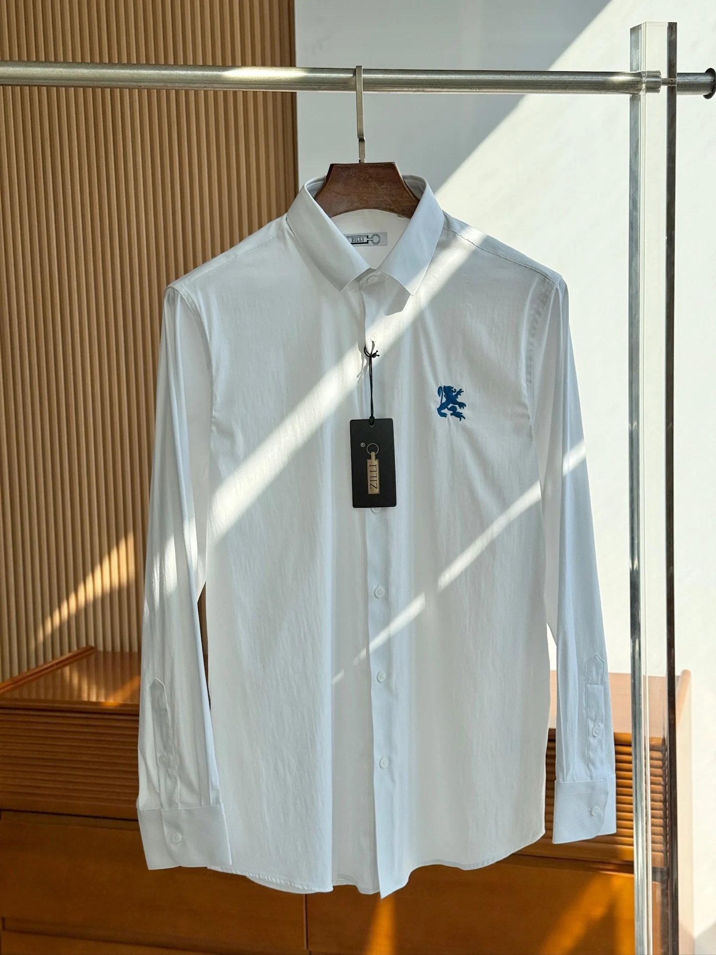 OECHSLI Shirt cotton men 2025 New casual fashion embroidery comfortable long sleeves straight work high quality size S-XXL