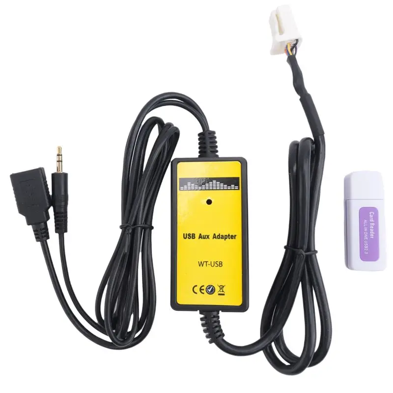 A30F-6 + 6PIN Car Radio Digital USB MP3 Interface CD Changer Adapter With 3.5Mm AUX In Input For TOYOTA LEXUS Corolla Series