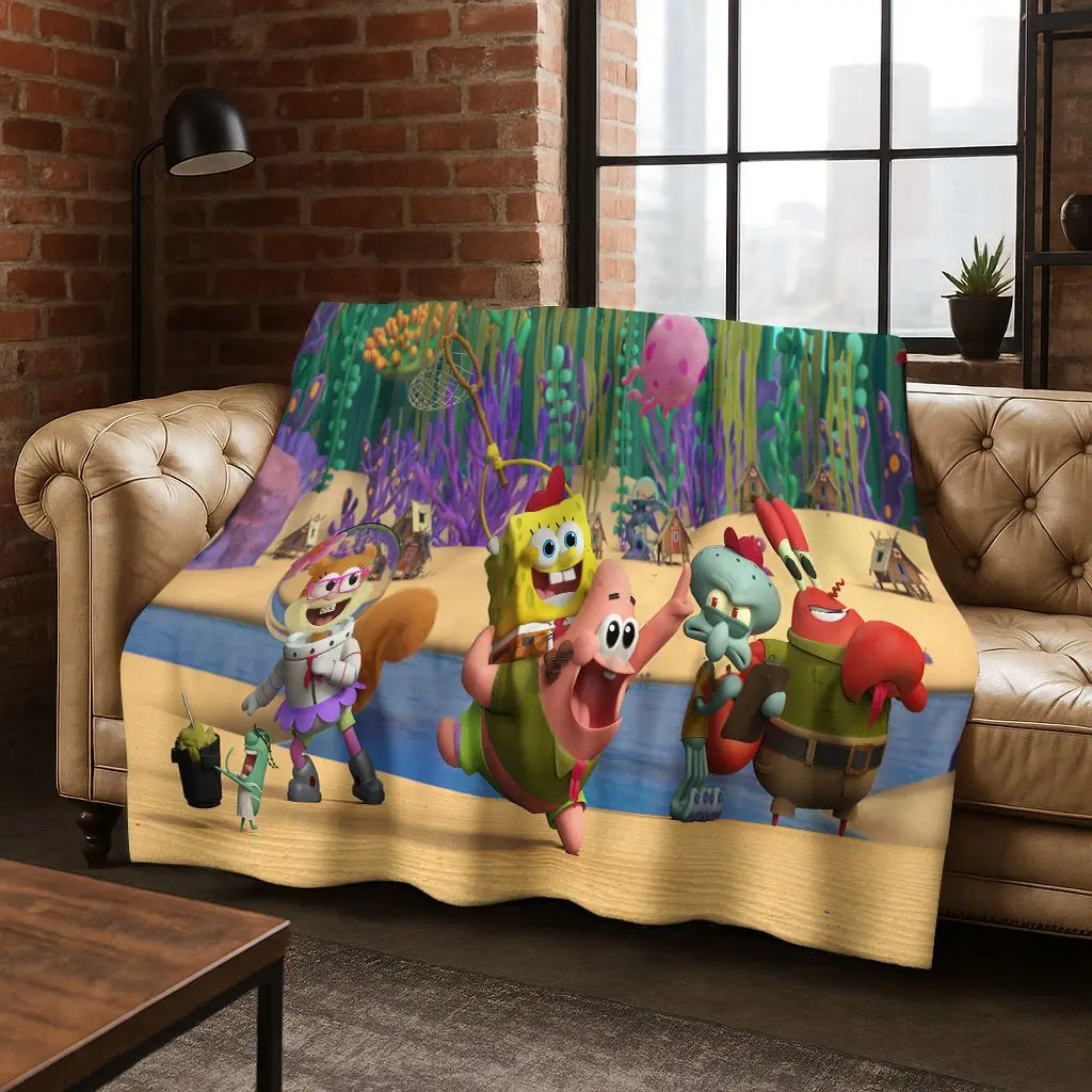 الكرتون S-سبونجبوب سكوير باتريك ستار الفانيلا بطانية لينة رمي بطانية للسرير غرفة نوم غرفة المعيشة السفر نزهة هدية #2