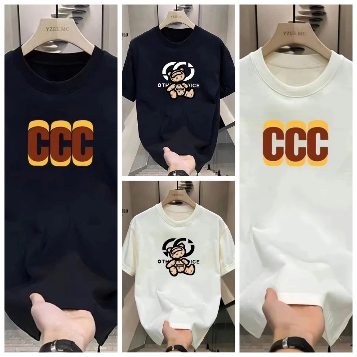 

2025 Новейший бренд, специализирующийся летом, хлопковая свободная футболка, трендовая брендовая универсальная повседневная футболка с короткими рукавами и буквенным принтом