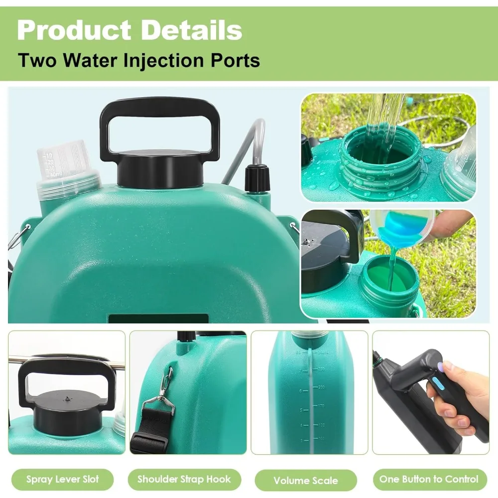 Battery Powered Sprayer 2 Gallon, Upgrade Powerful Electric Sprayer with 3 Mist Nozzles, Rechargeable Handle, Retractable Wand