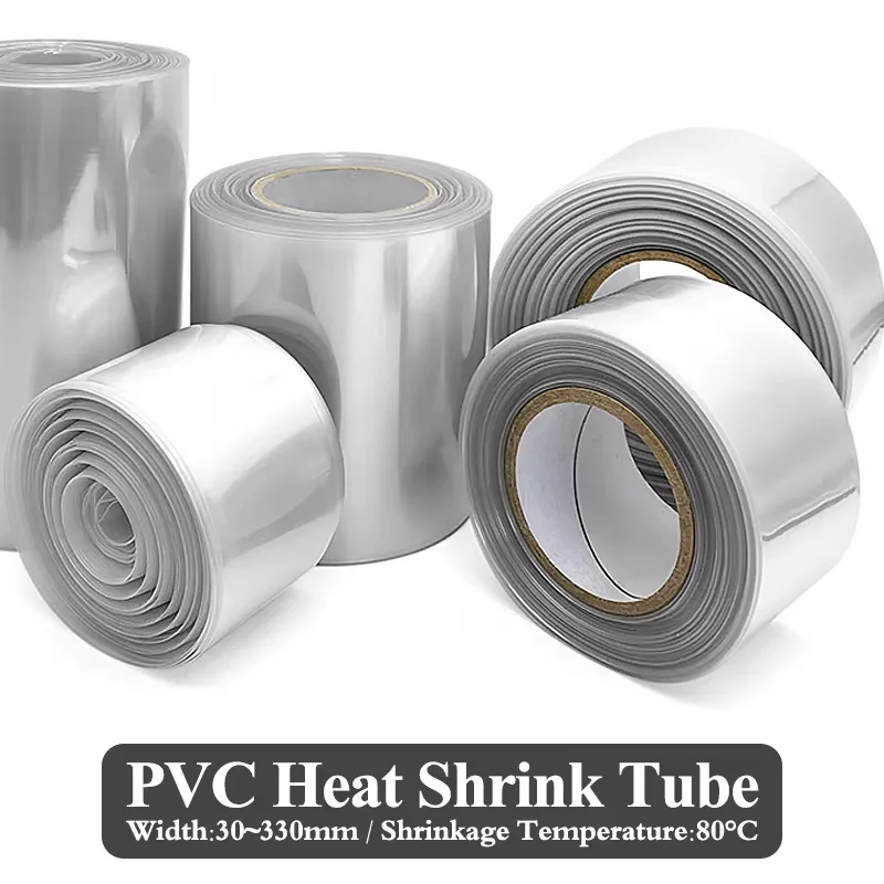 18650 Lipo Battery Wrap PVC Heat Shrink Tube Width 130~330mm Heat-resistant Transparently Insulated Film Protect Pack Sleeving