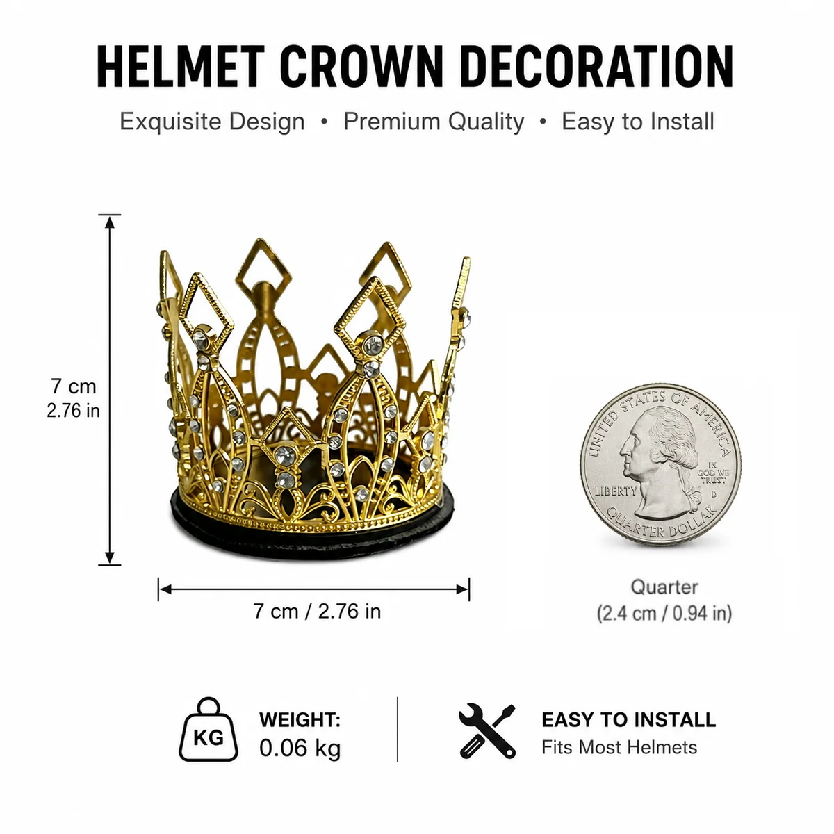 Child Helmet Crystal Crown Decoration Diamond Inlay For Motorcycle Electric Balance Bike Accessories Adorno Casco Niño view 6