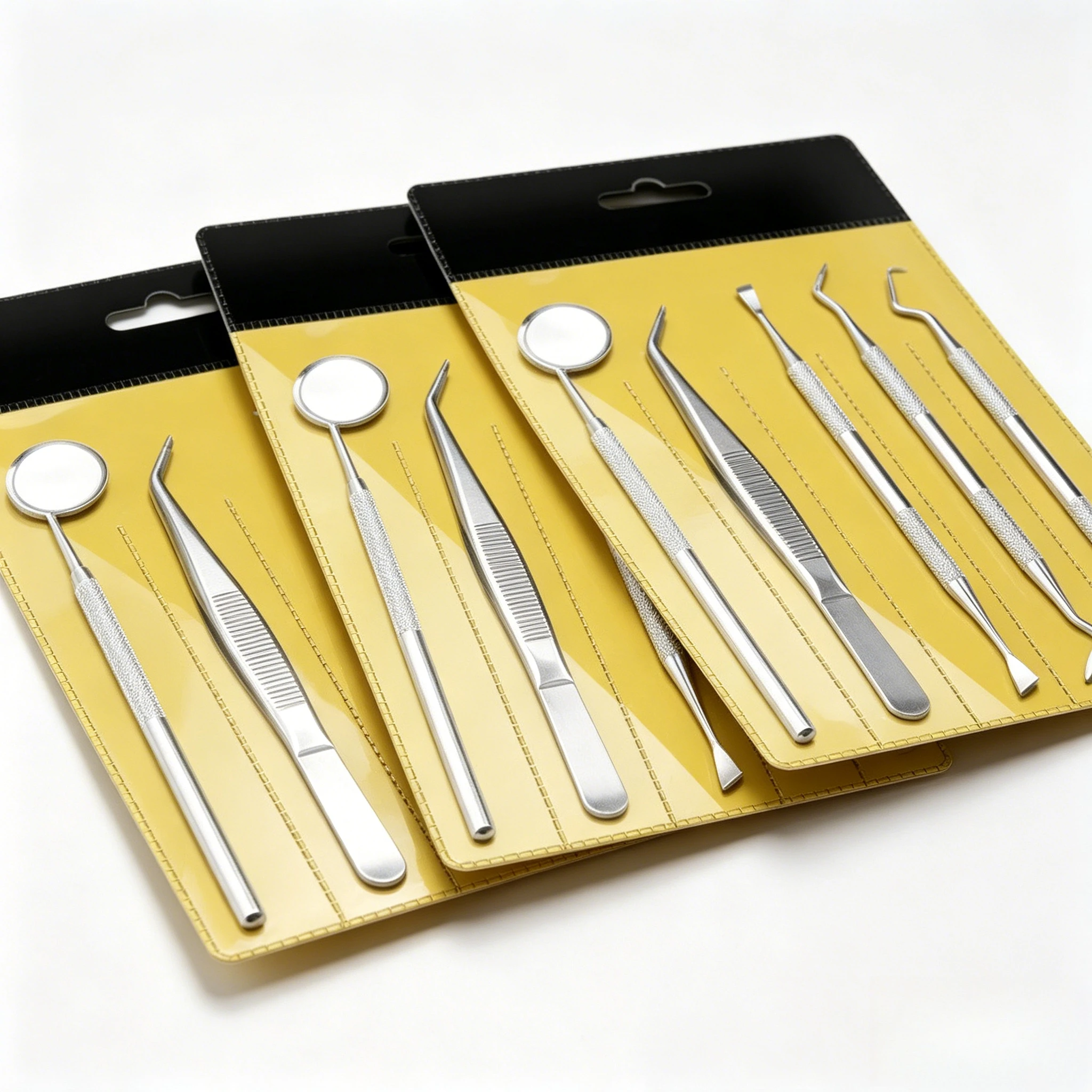 

5Pcs/Kit Mouth Mirror Tweezers Probe Treatment Stainless Steel Accessories Tartar Remover Kit Oral Cavity Clean Nursing Supplies