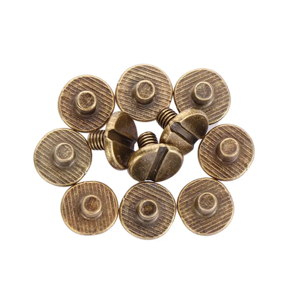 10 pièces 8/10/12/16/20mm DIY Rivets en métal pour artisanat du cuir, boutons en tissu, rivets à tête ronde en forme de champignon, vis à tête ronde