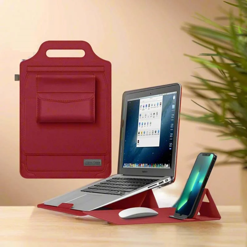 for Samsung Book 6 Pro 5 Pro 4 Pro 14inch Laptop Sleeve Foldable Stand Mouse Pad Phone Holder Charger Cable Mouse Pouch Flip Bag