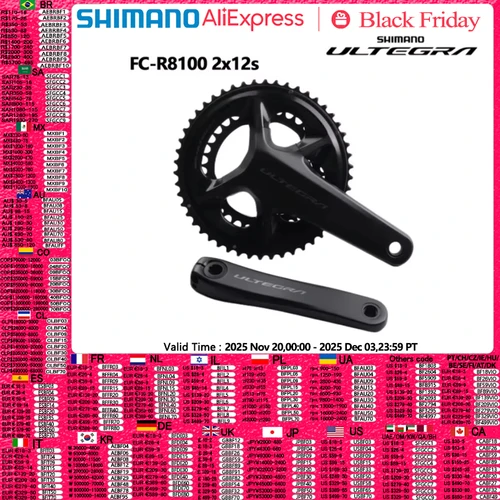 Platos y bielas Shimano ULTEGRA R8100 2x12s bicicleta de carretera 165mm 170mm 172.5mm 50-34T 52-36T manivela de velocidad integrada hueca para bicicleta de carretera