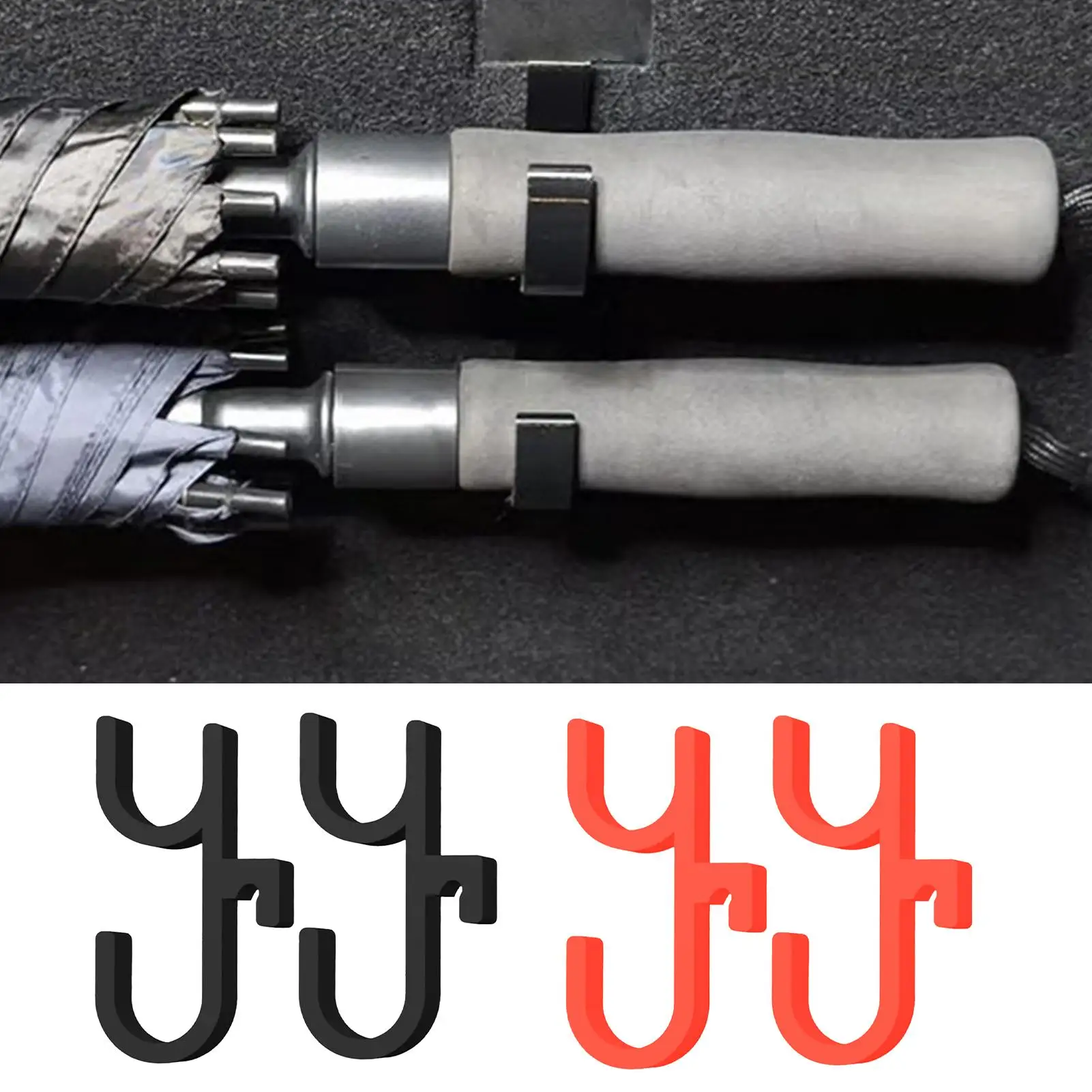 2Pcs Auto Regenschirm Haken Regenschirm Ständer Universal Stamm Haken Halter für Stamm Automotive SUV Lkw Regenschirm Handtasche Einkaufstasche