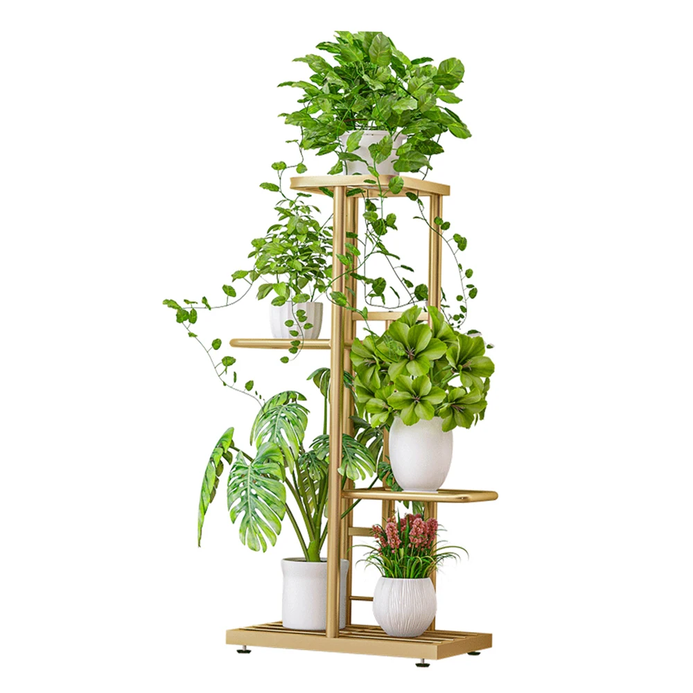 4-Tier Display Shelf Flower Pots Rack Plant Stand Potting Ladder Planter Stand Heavy Duty Storage Shelving Rack for Plants JJ29