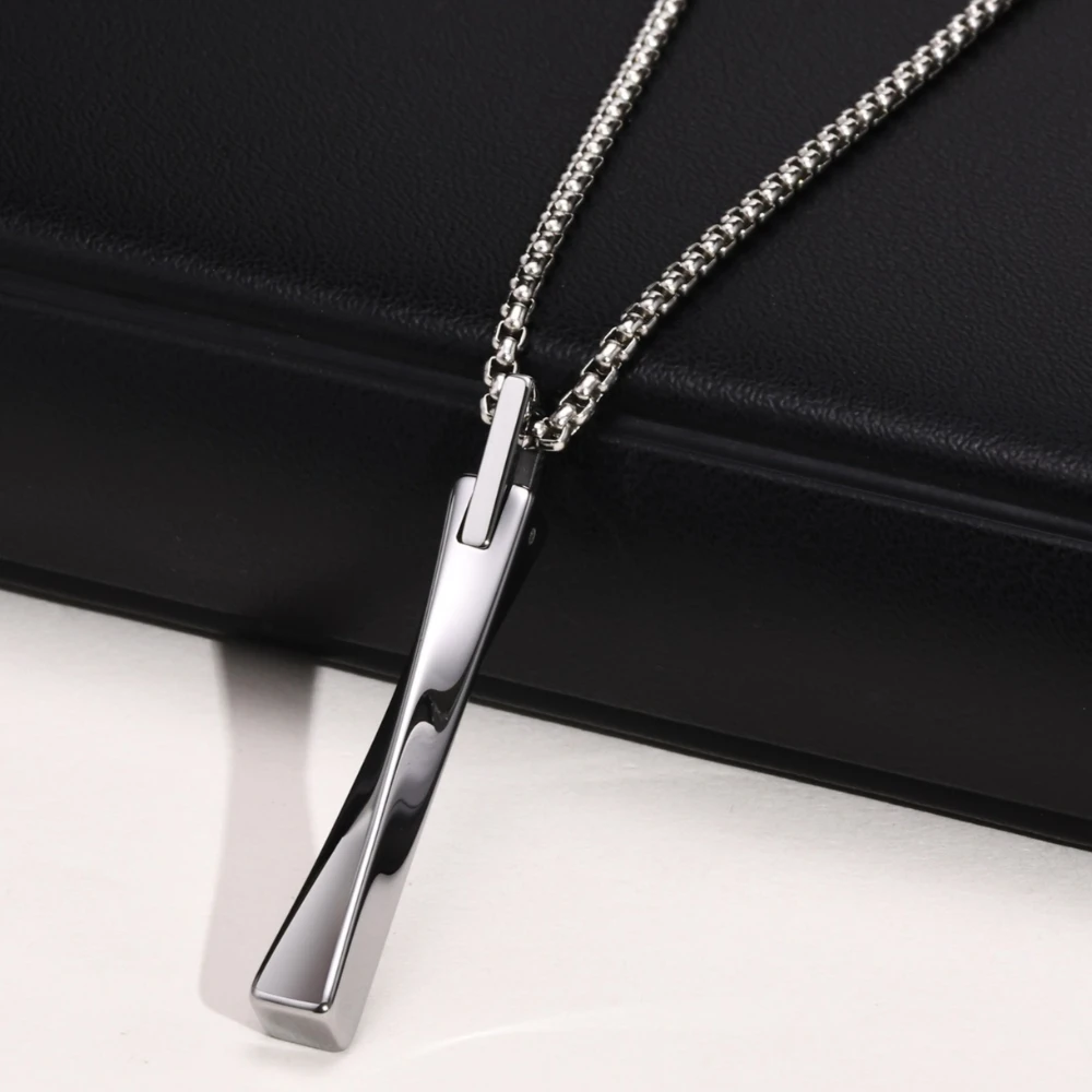 

Fashion Men's Tungsten Steel Pendants Necklace Personality Mobius Stainless Steel Necklaces Combination Party Jewelry