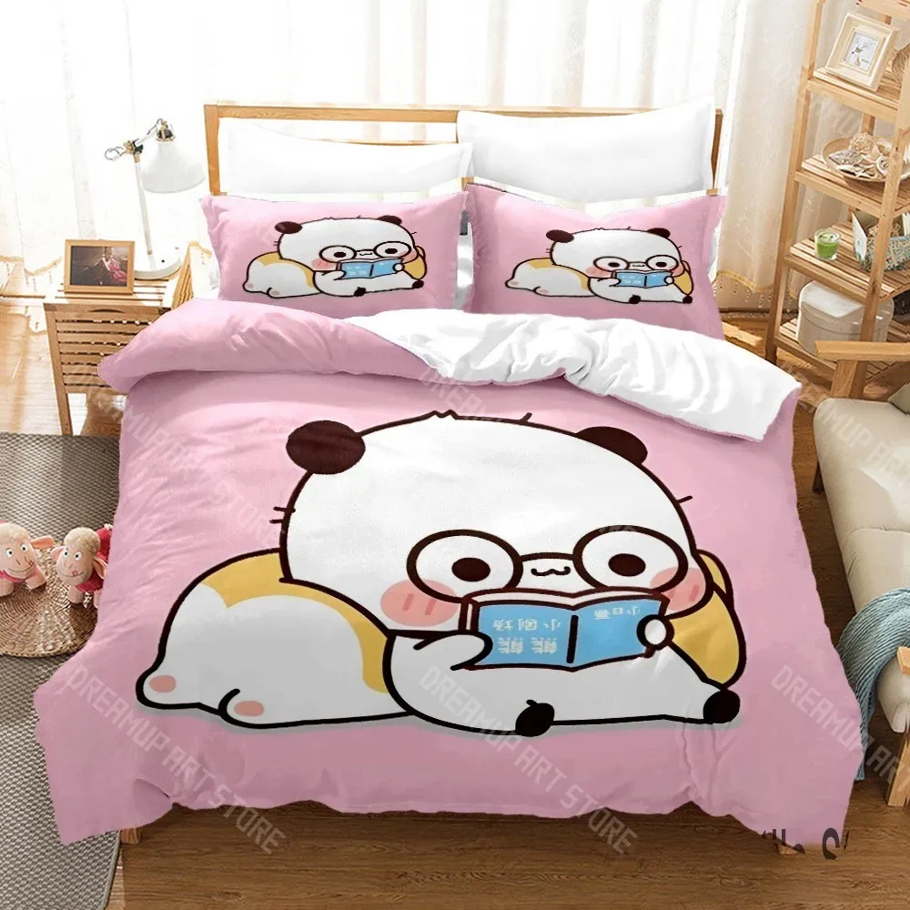 3D Printed Bubu Dudu Cartoon Bear Panda Bedding Set for Boys Girls Duvet Cover Twin Queen King Full Single Double Sizes