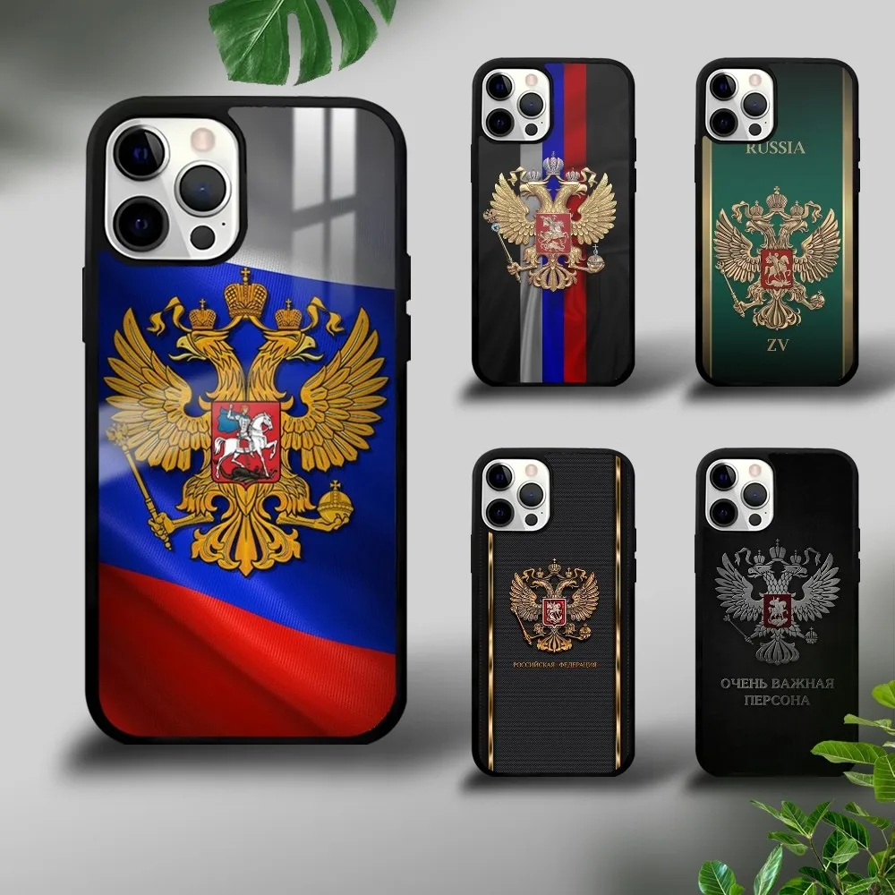 R-Russia Flag Phone Case For iPhone16 15 14 13 12 11 Pro Max Plus Mini Luxury Mirror Hard Funda