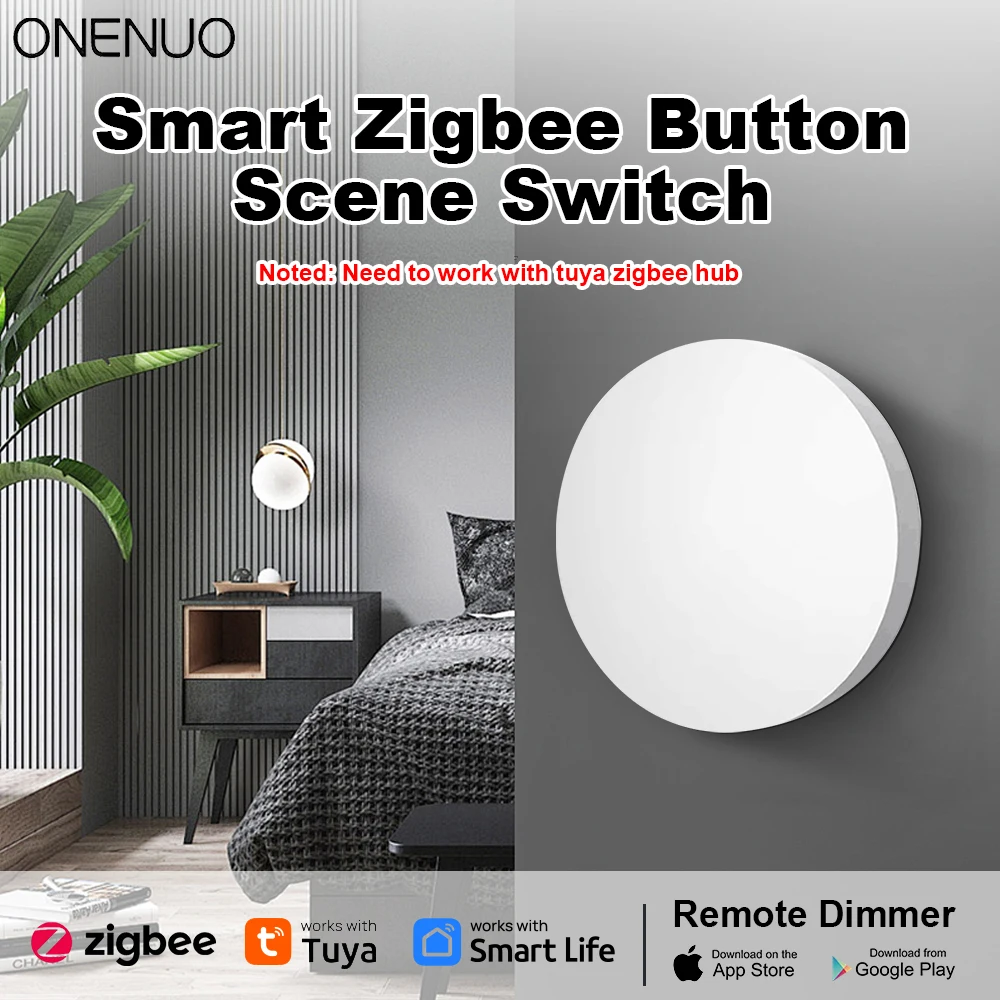 Smart ZigBee Wireless Scene Switch Push Button Automation Scenario Controller Battery Powered Intelligent Linkage Tuya Devices