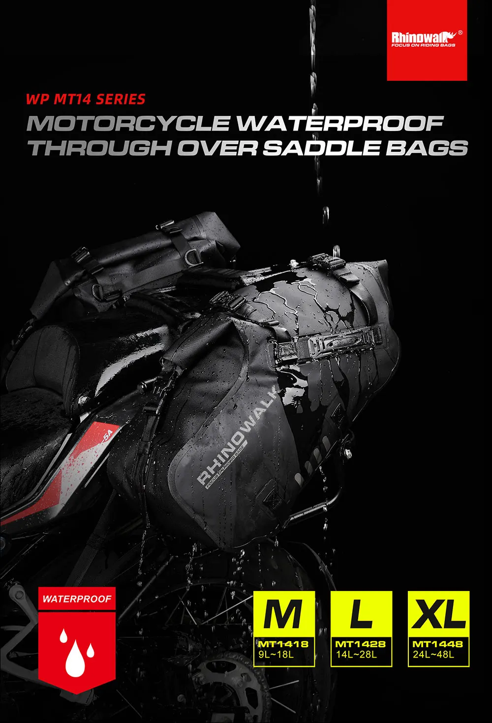 Rhinowalk Borsa Da Moto 100% Impermeabile 18L/28L/48L Grande Capacà 2