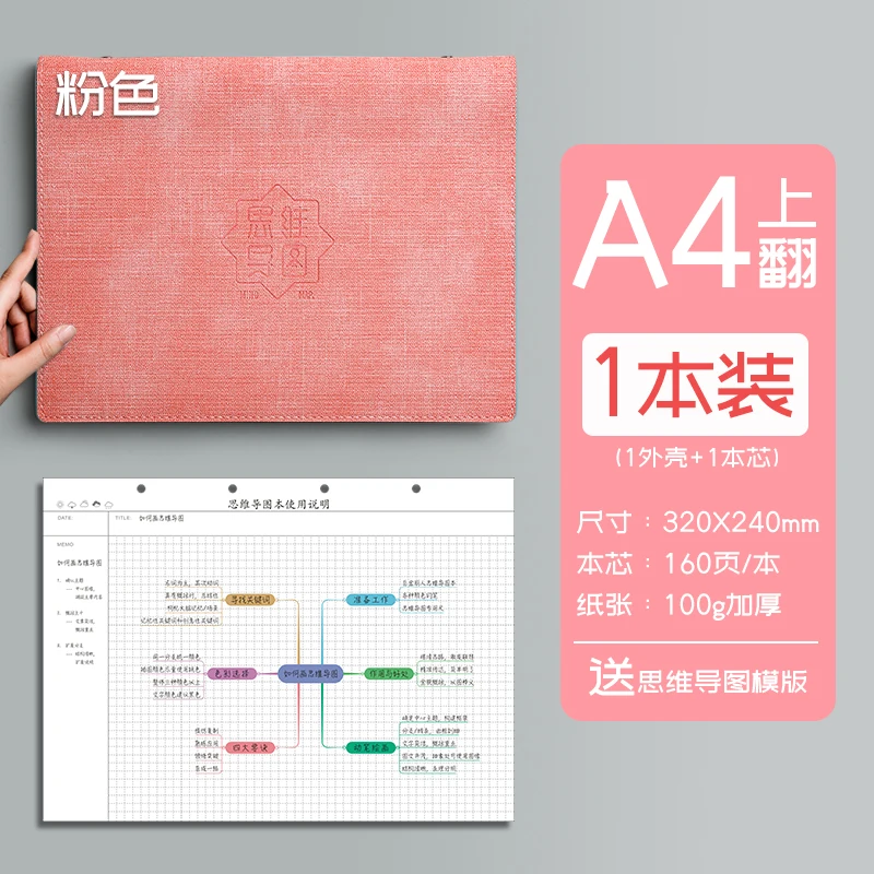 Cuaderno de mapa mental A4, cuadrícula Cornell, libro Simple para estudiantes universitarios, hebilla B5 especial, bobina de giro, papel gráfico
