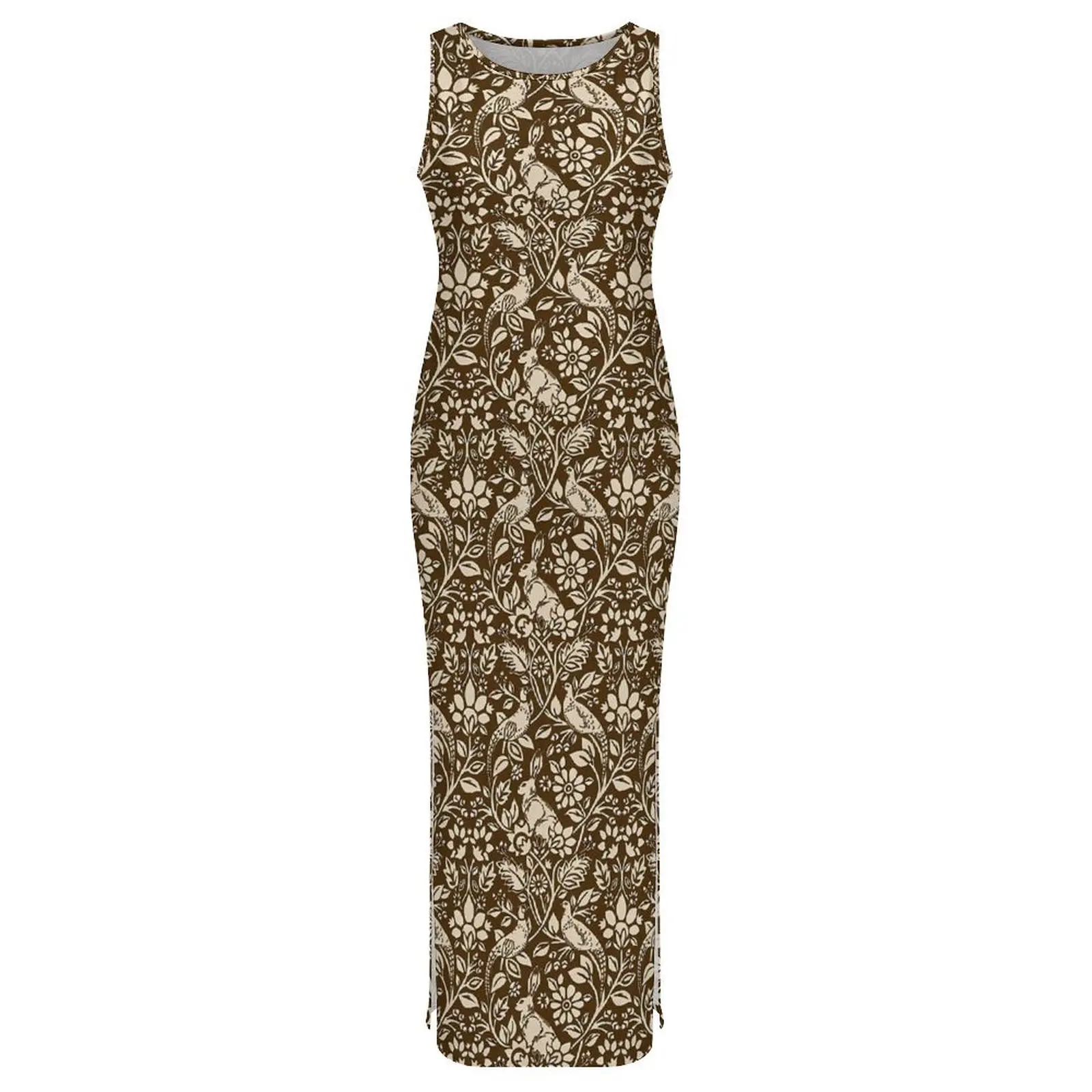 فستان نسائي ضيق أنيق على شكل أرنب فساتين ماكسي ربيع الدراج والأرنب بدون أكمام موضة الشارع فستان مخصص ذاتي الصنع مقاس كبير