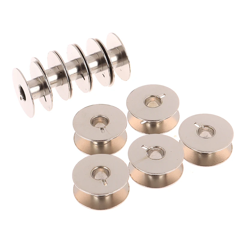 10Pcs Metal Spool Sewing Machine Accessories Industrial Bobbin Grooved Bobbin