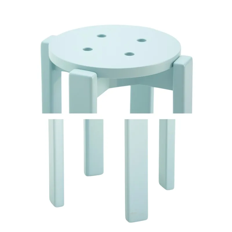 

Modern simple round stool light luxury design creative solid wood simple stool leisure home cafe shoe stool