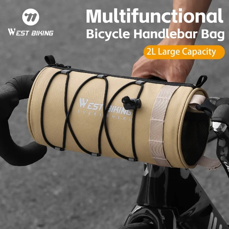 

WEST BIKING Multifunctional Bicycle Handlebar Bag 2L Portable Bike Front Frame Bag Waterproof Cycling Bag Bike Accessories