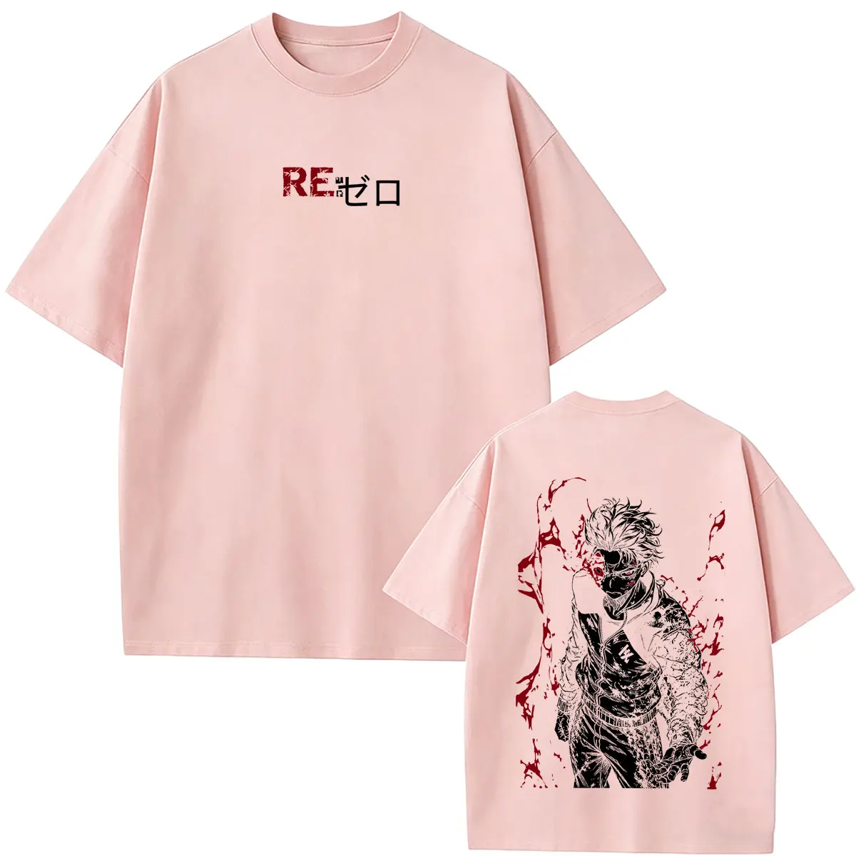 Anime Re:ZERO Starting Life in Another World T-Shirt Subaru Natsuki Grafik-T-Shirts für Männer und Frauen, Vintage, lässig, übergroßes T-Shirt – Detail 5