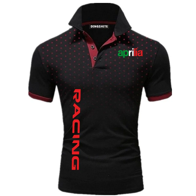 2024 New business casual sports men short sleeve aprilia Racing print Luxury 30% cotton Brand plus-size men's POLO shirt