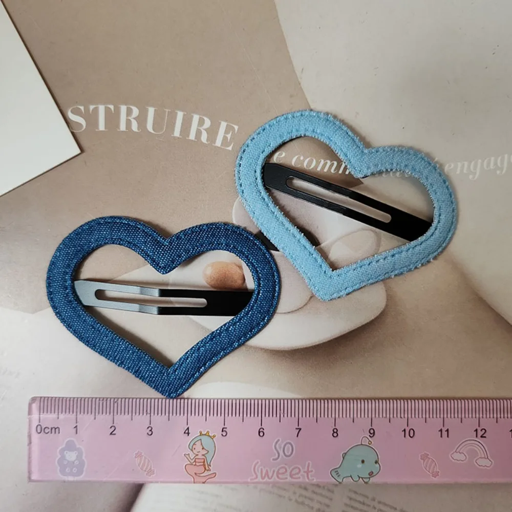 2pc Hot Fashion Denim Heart Star BB Hairpin Hair Side Clips for Women Girls Child Gift Hair Accessories Headwear Ornament