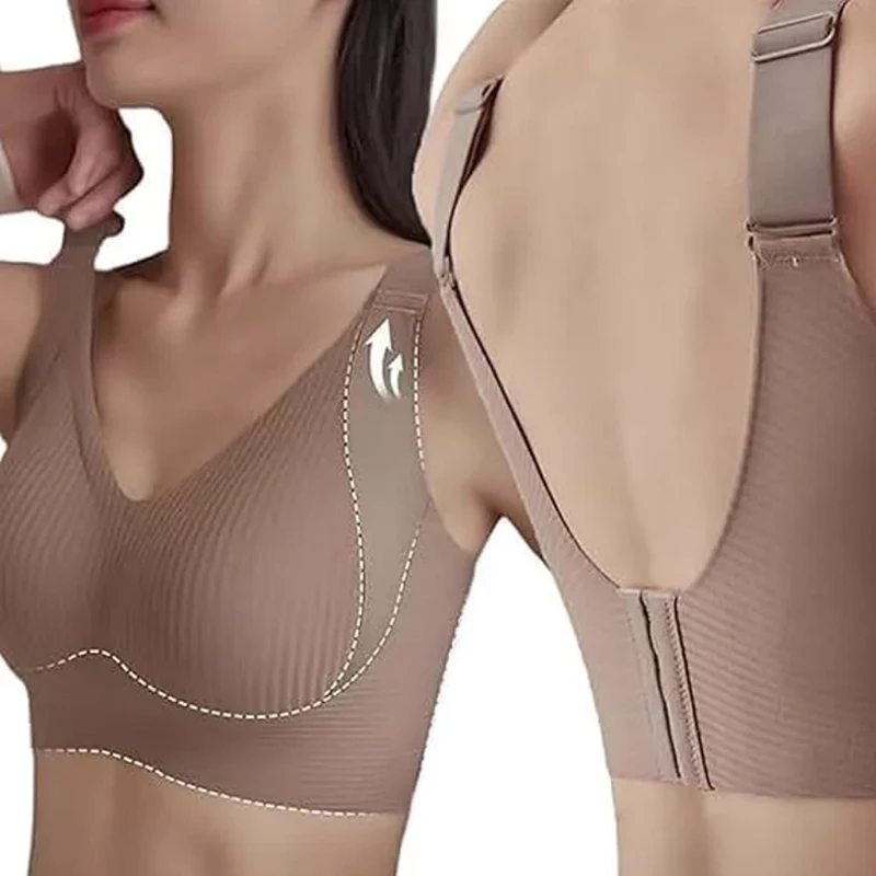 2026 Hot Sale Women's Seamless Underwear Thin Style Plus Size Removable Bra Anti-Sagging Wire-Free image 4