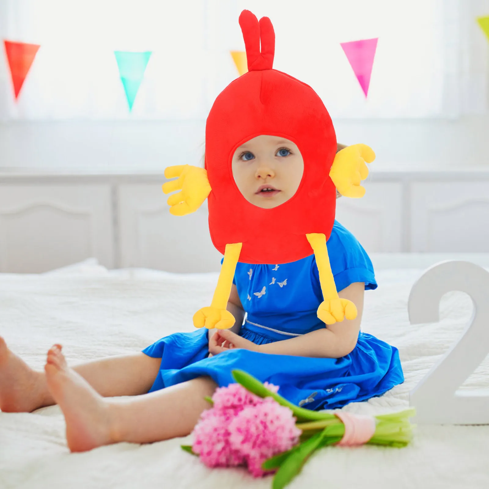 

Chicken Bun Head Cover Soft Animal Hats For Adults Funny Party Hat Festival Costume Performance Prop Chicken Hat