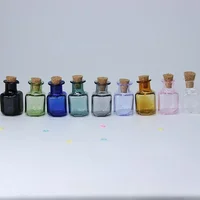 9pcs Mini Glass Color Bottles with Cork Stopper Wishing Bottles Gift Pendants DIY Home Decor Crafts Microlandscape Miniature 4