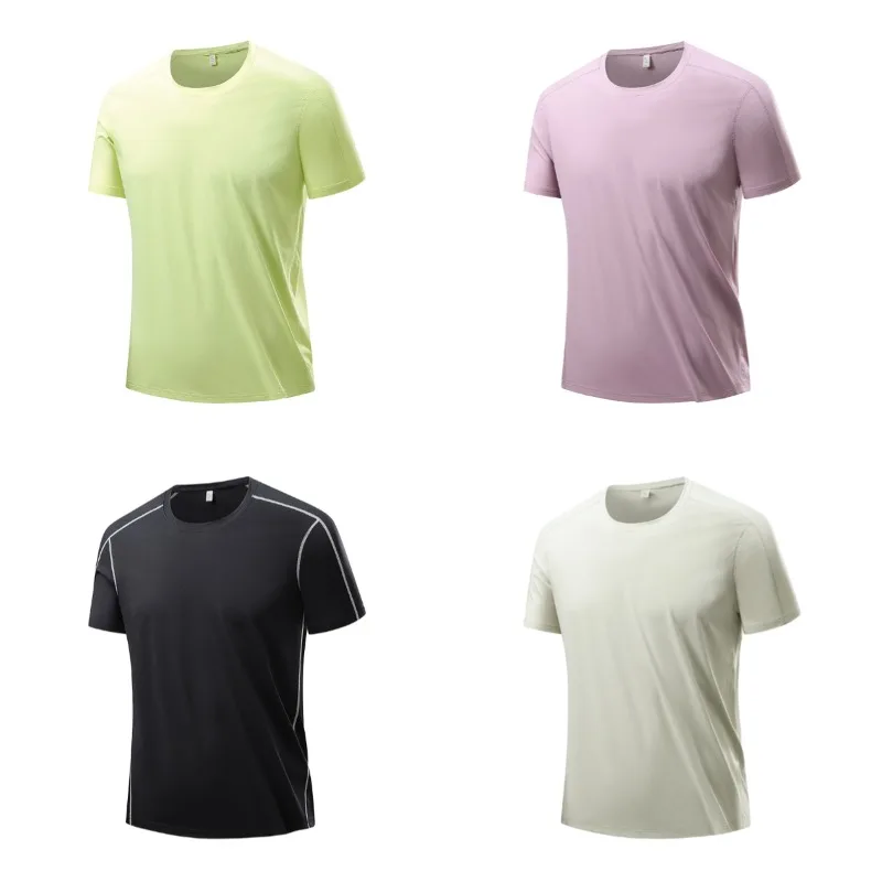 Summer Outdoor Skateboarding Casual Sweat Absorbing Quick Drying Short Sleeved T-shirt Trendy Comfortable Couple Ice Silk Tshirt