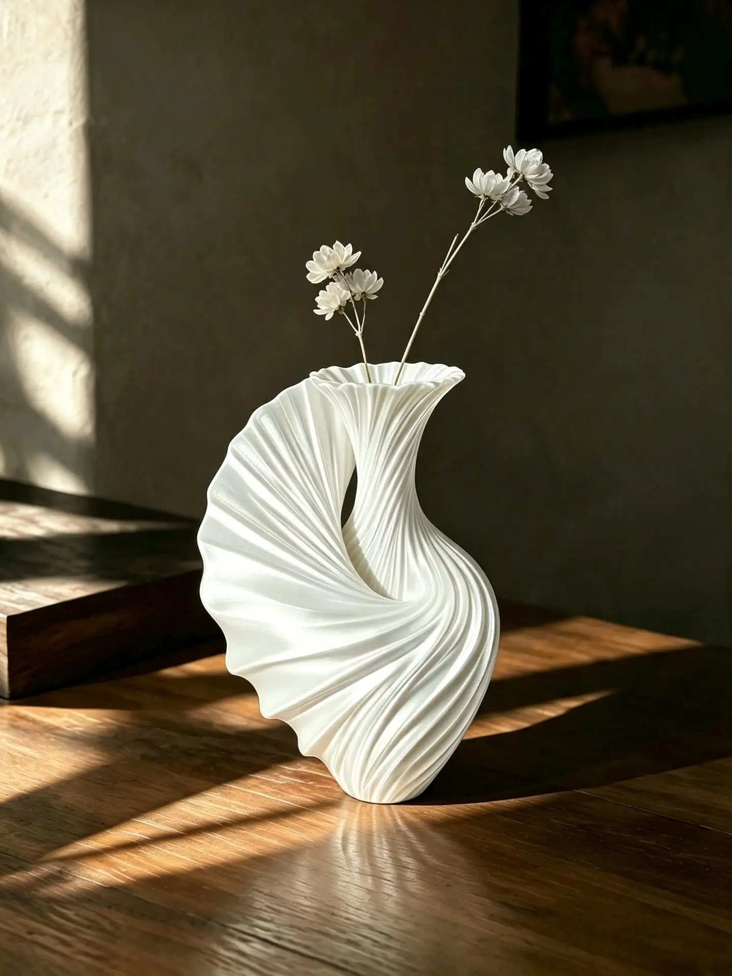Asymmetric wing-shaped vase home decoration item, small-scale design with unique creativity, ideal gift for photography prop