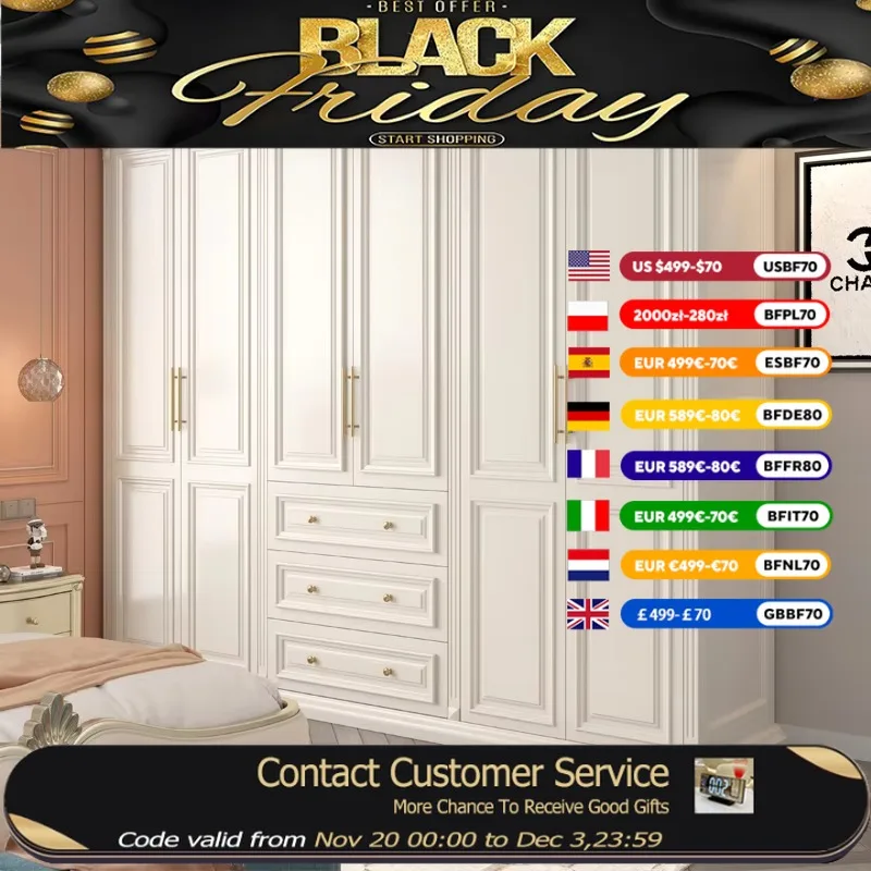 

Big Luxury Wooden Wardrobes Doors Storage Drawers White Organizer Wardrobes Living Room Armario Armable De Ropa Home Furniture