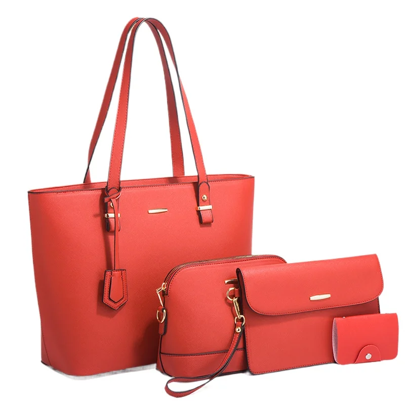 2025 New Women Handbags Set 4pcs Large Capacity Tote Shoulder Crossbody Bag Fashion Simple Mother Daughter Bag view 6