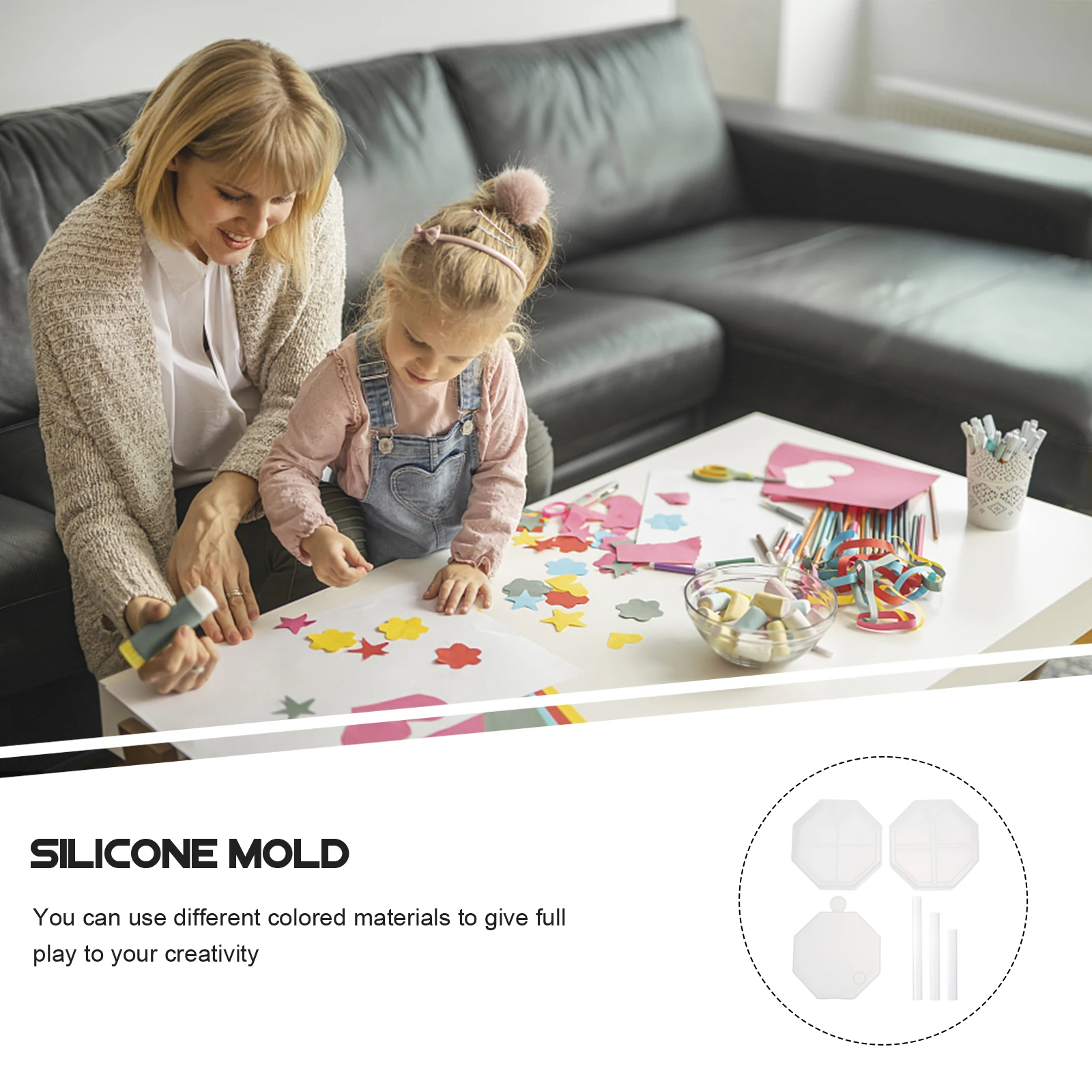 

6pcs Silicone Epoxy Resin Mold Set Flexible Durable Diy Craft Jewelry Box Casting Molds Reusable Holiday Gift Decorative