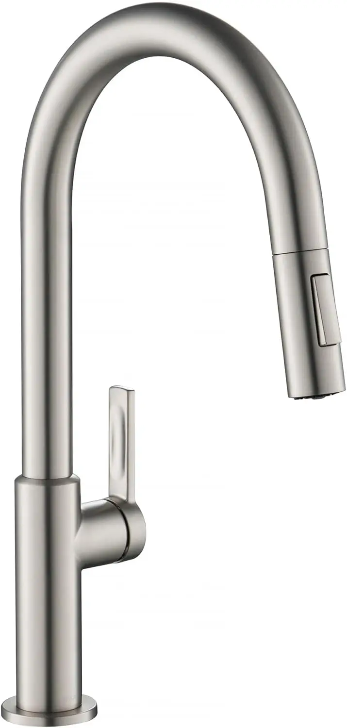 

Oletto Single Handle Pull Down Kitchen Faucet in Spot Free Stainless Steel, KPF-2820SFS