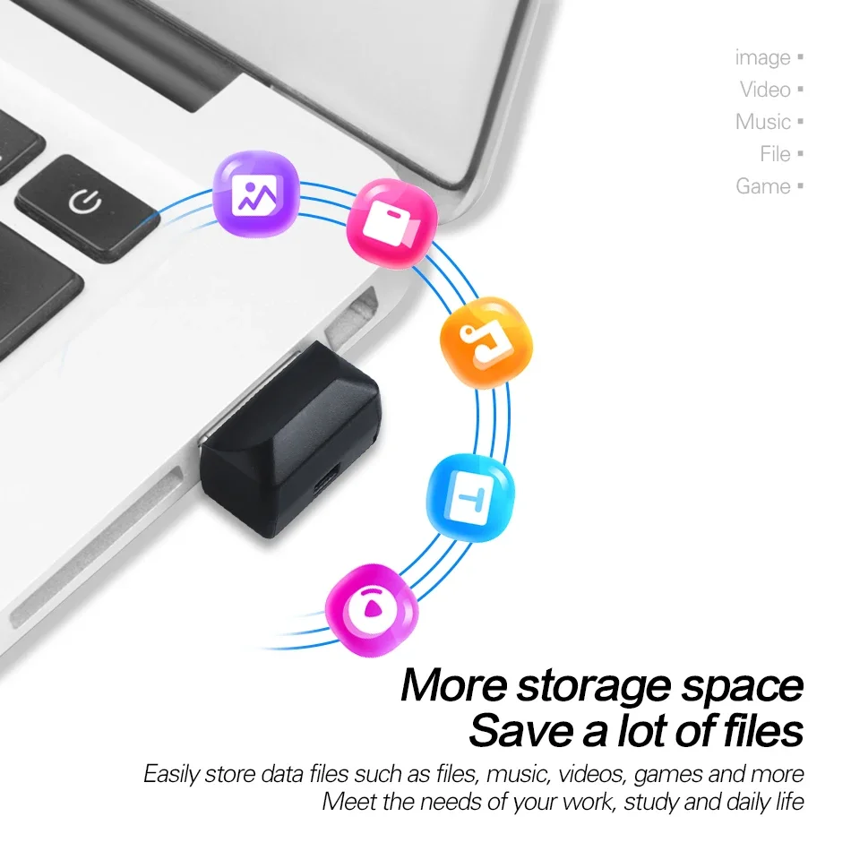 NOWY Super Mini Pendrive USB 128M/256M/1G/2G Wodoodporny USB2.0 Dysk Flash 128GB Praktyczna Pojemność Pendrive Darmowy Brelok 64GB — zdjęcie produktu 5
