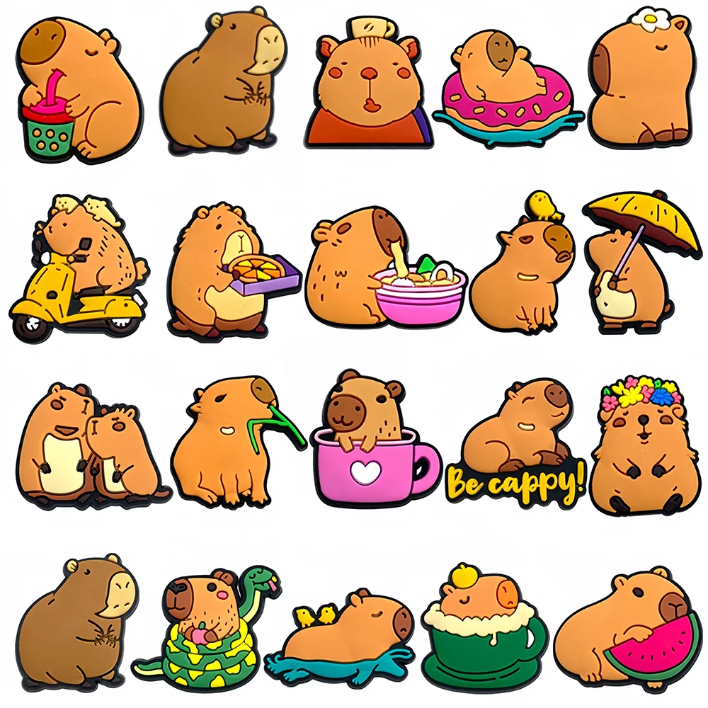 Капибара животное расслабляет забавный мультфильм милые подвески для обуви для сабо сандалии украшения пряжка для обуви для друзей подарки